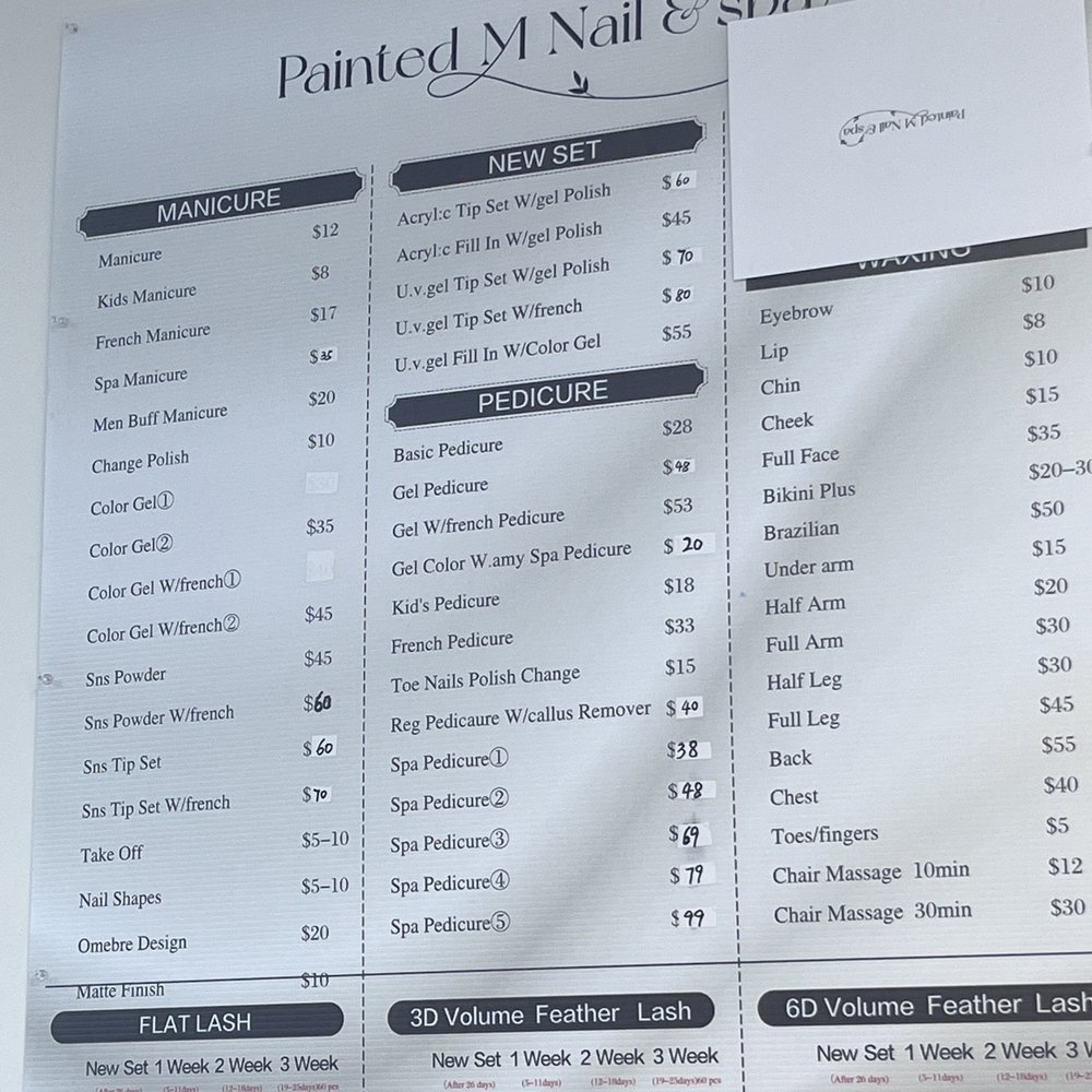 Painted M Nail Spa - Price list - Nail Salons Near Me - Westbury, New York
