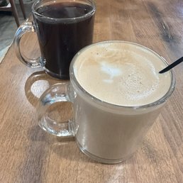 Salted Caramel Latte and Black Coffee