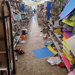 Dollar Tree - Many isles are a disaster due to kids and parents allowing. Staff trying to clean up. Put things back where they belong.