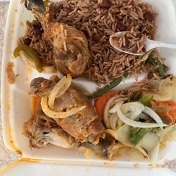 Mommy's Delicious Food - Chicken kalahari, rice and beans and veggies.
