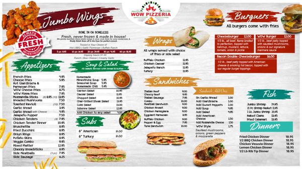 Menu photo 1 Wow Pizzeria Chicago, IL Menu photo 1 Wow Pizzeria Chicago, IL