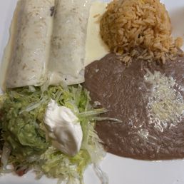 Steak and chicken burritos