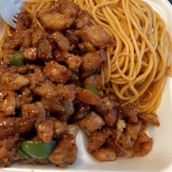 PanPan Wok - One item plate; peppered chicken with chow mein. - Chinese Near Me - Oceanside, California