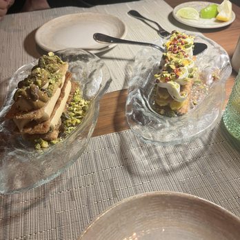 Marisol Restaurants - Desserts! Pistachio and mango - Mediterranean Near Me - Boca Raton, Florida