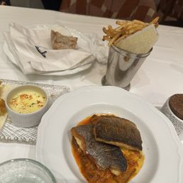 Kids menu branzino and fries Kids menu branzino and fries