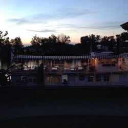 Night shot of the boat