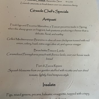Girasole - Menu - Italian Near Me - The Plains, Virginia Girasole - Menu - Italian Near Me - The Plains, Virginia