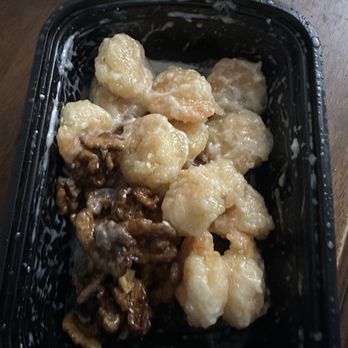 Alice’s Kitchen - Overpriced honey walnut shrimp (please note it's dirty because I shook the container to try and mix the walnuts with the shrimp.) $18.95 - Noodles Near Me - Temple City, California
