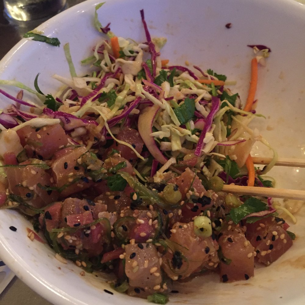MRK Public - This is just a half of Thai salad with poke, lots of poke, so good! - New American Near Me - San Clemente, California MRK Public - This is just a half of Thai salad with poke, lots of poke, so good! - New American Near Me - San Clemente, California