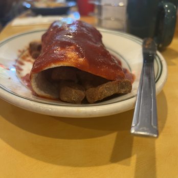Garcia's Kitchen - Chicharróne burrito w/red. Ask for beans inside. Trust. - New Mexican Cuisine Near Me - Albuquerque, New Mexico