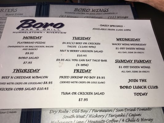Menu photo 3 Boro Bar & Grill - Riverview Harrisburg, PA Menu photo 3 Boro Bar & Grill - Riverview Harrisburg, PA