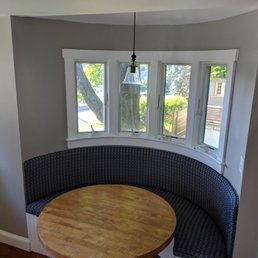 Re-upholstered kitchen bench