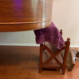 Before, notice the leg on the floor in front of the temporary support.