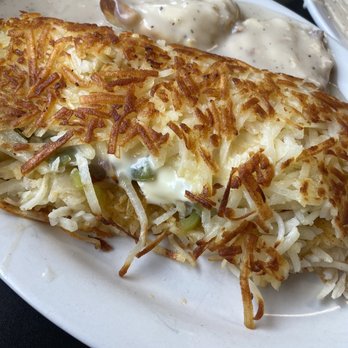 Hungry Hunter Restaurant - Close up of bobs special hash browns - Breakfast & Brunch Near Me - Branson, Missouri Hungry Hunter Restaurant - Close up of bobs special hash browns - Breakfast & Brunch Near Me - Branson, Missouri