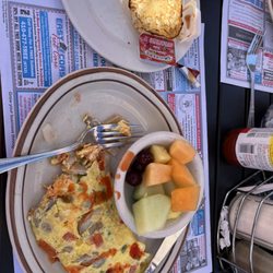 Ashland Café, Bar & Grill - Veggie omelet with English Muffin and switch to fruit