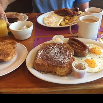 The Country Bear - Special of the day (front plate) and lumberjack breakfast (far plate) which also included coffee and juice of choice! - Bakeries Near Me - Wilmington, New York The Country Bear - Special of the day (front plate) and lumberjack breakfast (far plate) which also included coffee and juice of choice! - Bakeries Near Me - Wilmington, New York