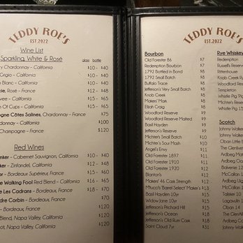 Teddy Roe's - Wine & spirits menu - Speakeasies Near Me - Albuquerque, New Mexico Teddy Roe's - Wine & spirits menu - Speakeasies Near Me - Albuquerque, New Mexico