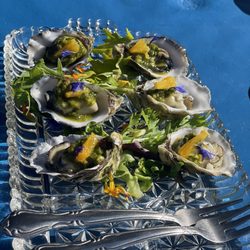 Seascape Restaurant - Grilled oysters with chimi