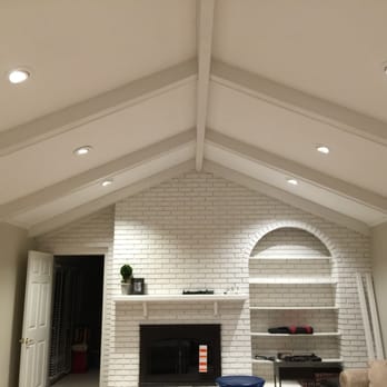 Simplicity Home Services - A vaulted ceiling with a nice ceiling white and new caulking for a beautiful finished look. - Painters Near Me Simplicity Home Services - A vaulted ceiling with a nice ceiling white and new caulking for a beautiful finished look. - Painters Near Me