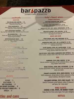 Menu photo 3 Bar Pazzo Scranton, PA