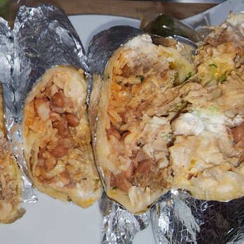 La Reyna Tacos - Extreme burrito with chicken and carnitas. - Mexican Near Me - Los Angeles, California
