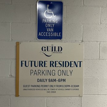 The Guild North Hollywood - Designated Handicapped parking signage. - Apartments Near Me - North Hollywood, California