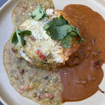 Panxa Cocina - Short ribs stacked enchiladas - Cocktail Bars Near Me - Long Beach, California