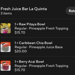 I asked for pineapple on the pitaya bowl.