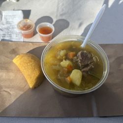 La Fonda Paisa - Beef/veg soup and an empanada