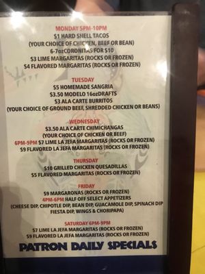 Menu photo 1 Patron Mexican Grill Monroeville, PA Menu photo 1 Patron Mexican Grill Monroeville, PA