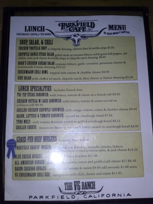 Menu photo 6 Parkfield Cafe Parkfield, CA