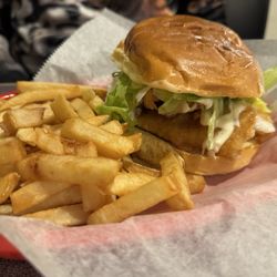 White Swan Restaurant & Lounge - Fish Sandwich with French Fries