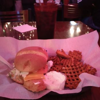 Legends Southside Bar - The One That Got Away Fish Sandwich, Sweet Potato Fries, Diet Coke - Sports Bars Near Me - Richmond, Indiana Legends Southside Bar - The One That Got Away Fish Sandwich, Sweet Potato Fries, Diet Coke - Sports Bars Near Me - Richmond, Indiana