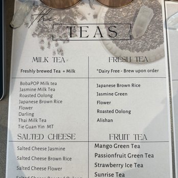 Elite Experience: BoBaPoP Tea Bar - Tea menu - Yelp Events Near Me - San Marcos, California