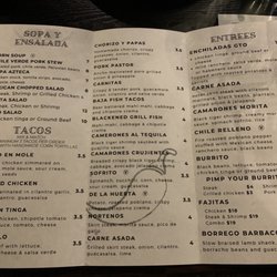 El Mero Mero - Menu