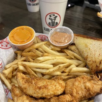 Slim Chickens - 3 piece tenders with Slim sauce & Buffalo sauce - Wraps Near Me - Colorado Springs, Colorado Slim Chickens - 3 piece tenders with Slim sauce & Buffalo sauce - Wraps Near Me - Colorado Springs, Colorado