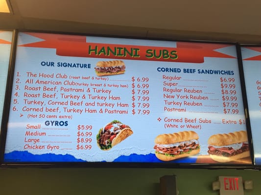 Menu photo 5 Hanini Subs Akron, OH
