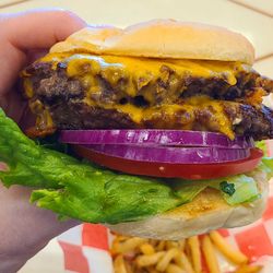 DickieJo's Burgers - Double Cheeseburger with everything