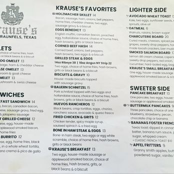Krause's Cafe - Breakfast Menu - German Near Me - New Braunfels, Texas Krause's Cafe - Breakfast Menu - German Near Me - New Braunfels, Texas