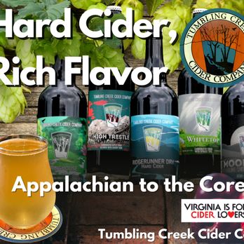Tumbling Creek Cider - a glass of apple cider - Cideries Near Me - Abingdon, Virginia Tumbling Creek Cider - a glass of apple cider - Cideries Near Me - Abingdon, Virginia