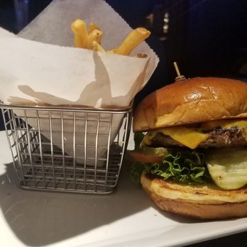 Dave & Buster's Thousand Oaks - Cheeseburger with fries- True, basket isn't full but we had leftovers to take home. Burger was good. - Arcades Near Me - Thousand Oaks, California