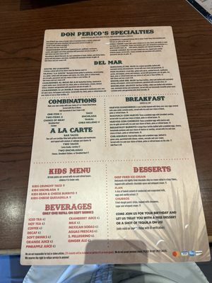 Menu photo 8 Don Perico Mexican Restaurant Napa, CA