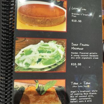 Isla Grand - Dessert menu (3 of 6). I forgot to capture the other page (it had Halo halo, saging con hielo and mais con hielo) - Filipino Near Me - Pleasant Hill, California