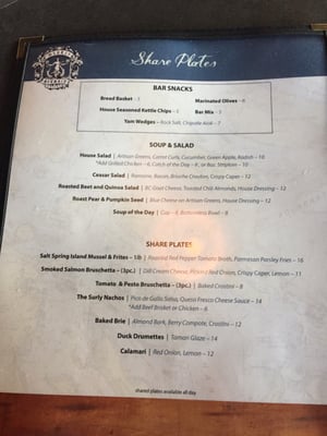Menu photo 8 The Surly Mermaid Sidney, BC