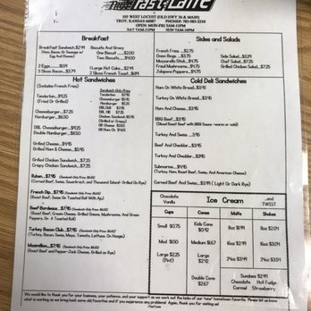 Troy Fast Lane - Menu. They also have daily specials. - Convenience Stores Near Me - Troy, Kansas
