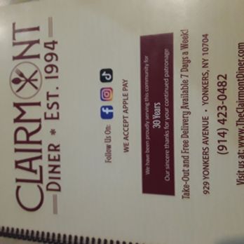 Clairmont Diner - About time I tried this place. - Diners Near Me - Yonkers, New York Clairmont Diner - About time I tried this place. - Diners Near Me - Yonkers, New York