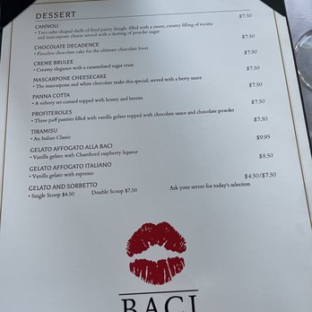 Baci Bistro - Save room for dessert - Italian Near Me - Kailua, Hawaii