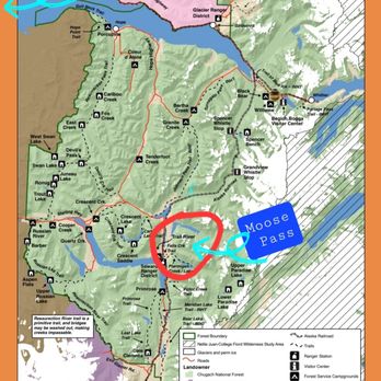 Trail River Campground - Federal map CLEARLY showing the campground is in Moose Pass, NOT Anchorage, Yelp auditors - Campgrounds Near Me - Anchorage, Alaska