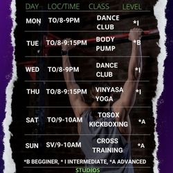 Xtreme Dance Fitness - Schedule 2023