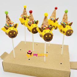 My Baking Creations - Giraffe theme custom cake pops